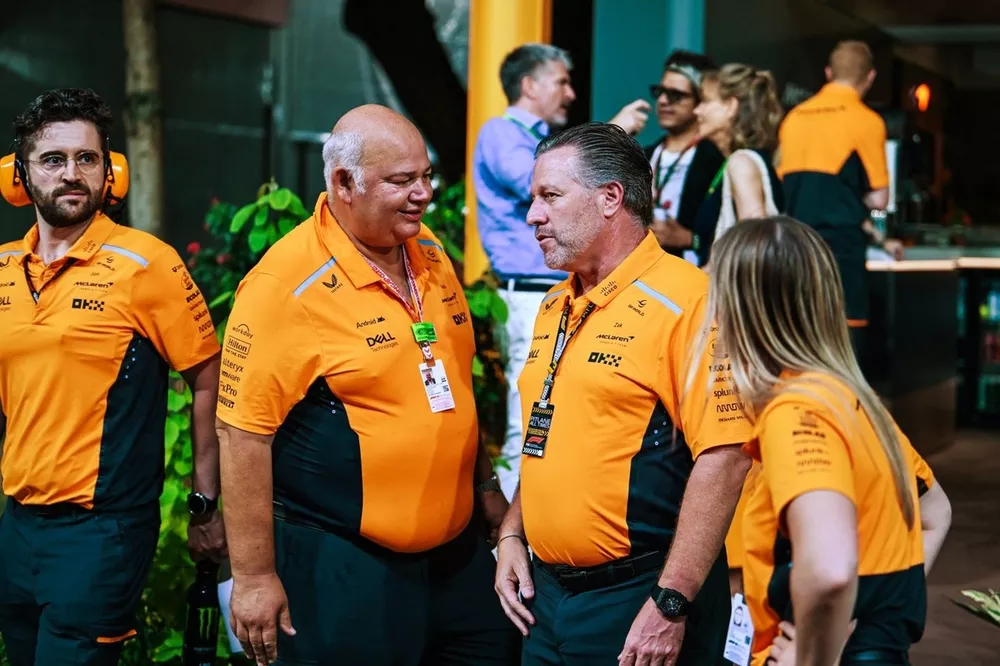 Rob Marshall, hoofdontwerper McLaren F1 Team, Zak Brown, CEO McLaren Racing