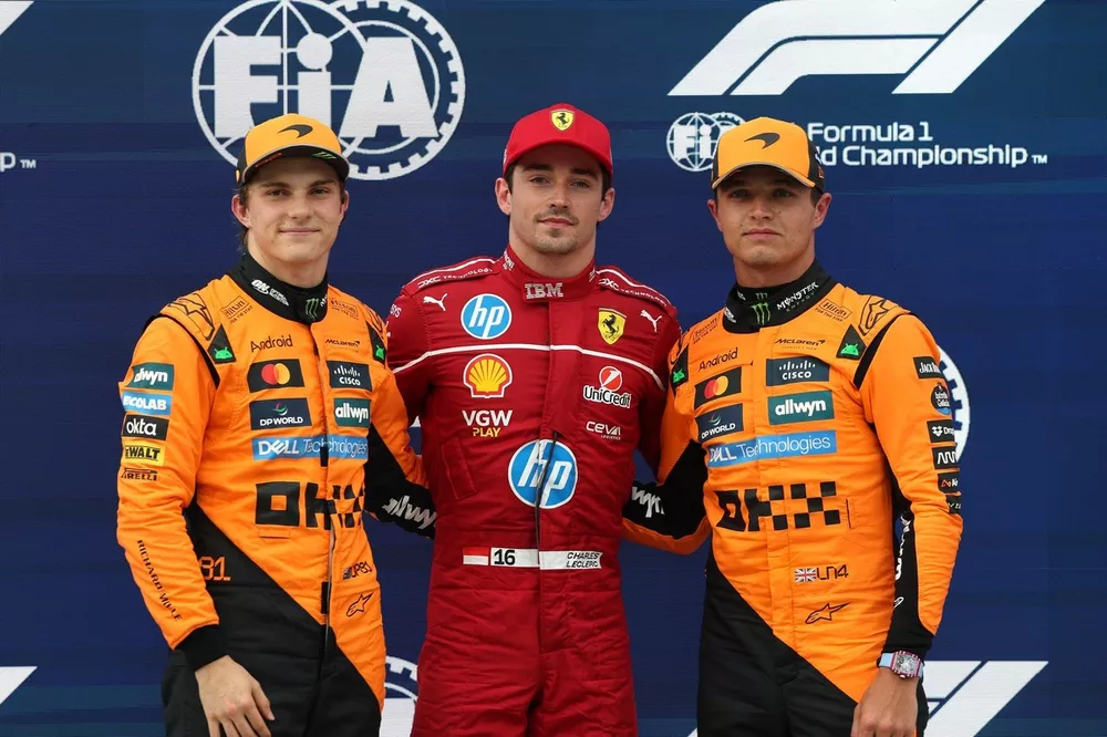Charles Leclerc, Ferrari, Lando Norris, McLaren, Oscar Piastri, McLaren