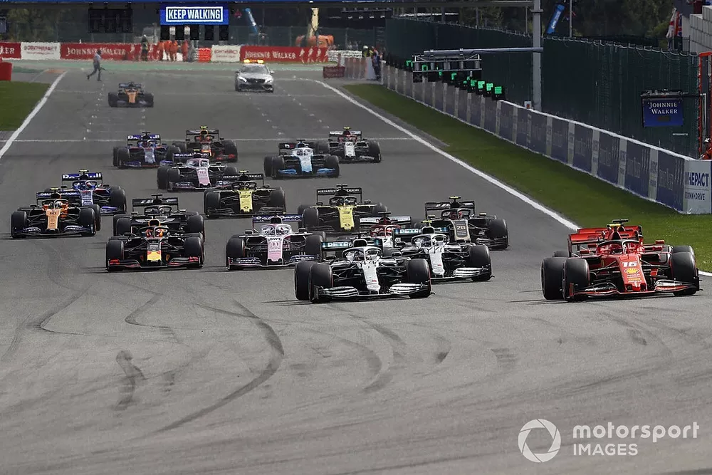 Charles Leclerc, Ferrari SF90,  Sebastian Vettel, Ferrari SF90, Lewis Hamilton, Mercedes AMG F1 W10, Valtteri Bottas, Mercedes AMG W10
