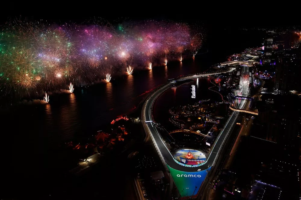 Fireworks after the finish