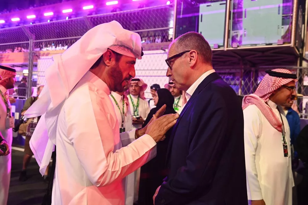 Mohammed Ben Sulayem, President, FIA and Stefano Domenicali, CEO, Formula One Group 