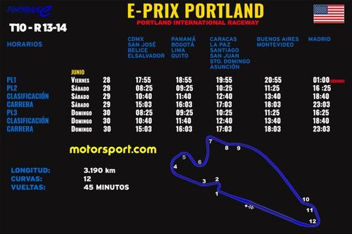 Horarios para el ePrix de Portland F&oacute;rmula E 2024 y d&oacute;nde ver