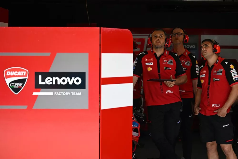 Ducati Team garage atmosphere