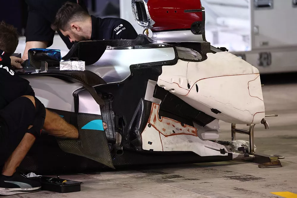 Dettaglio telaio Mercedes W13
