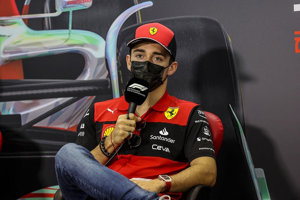 Charles Leclerc, Ferrari, in the Press Conference