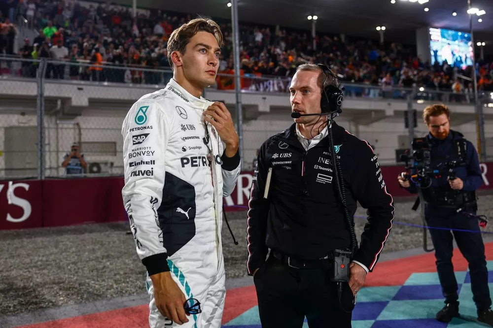 George Russell, Mercedes-AMG F1 Team, on the grid 