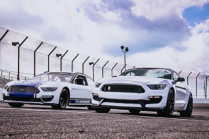 Joey Logano drifts new Cup Mustang at the Roval - video
