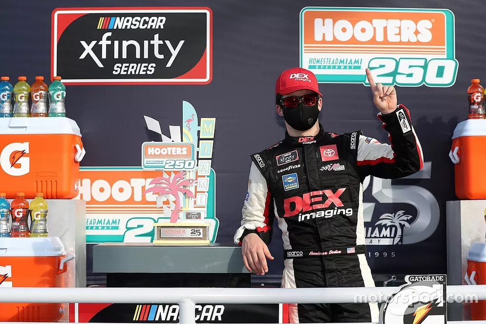 Race Winner Harrison Burton, Joe Gibbs Racing, Toyota Supra