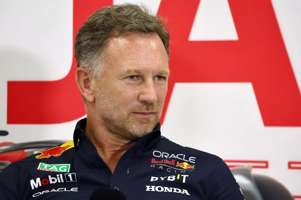 Christian Horner, Team Principal, Red Bull Racing, in the team principals Press Conference