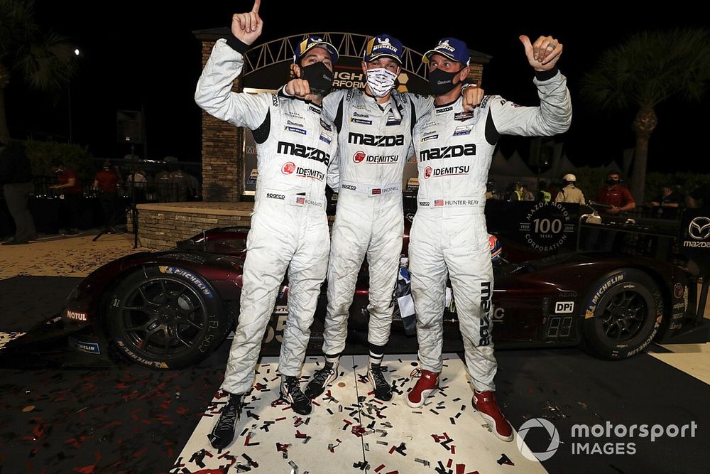 Race winners #55 Mazda Team Joest Mazda DPi, DPi: Jonathan Bomarito, Harry Tincknell, Ryan Hunter-Reay