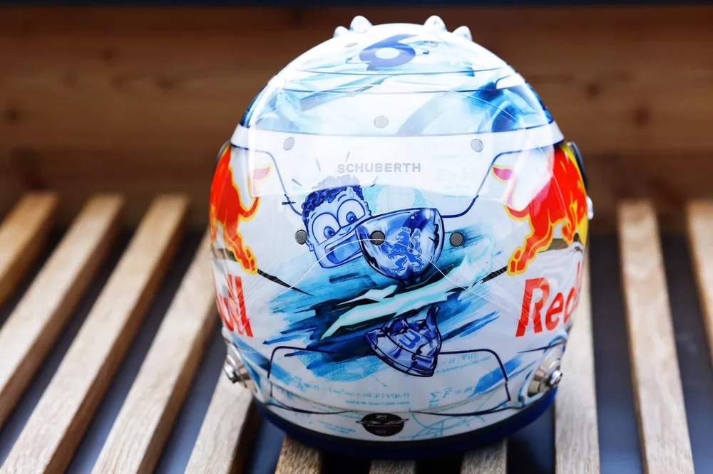Helmet of Isack Hadjar, Red Bull Racing