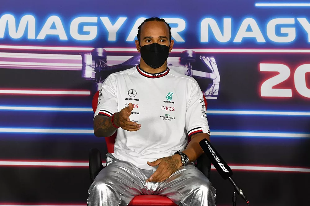 Pole man Lewis Hamilton, Mercedes, in the Press Conference