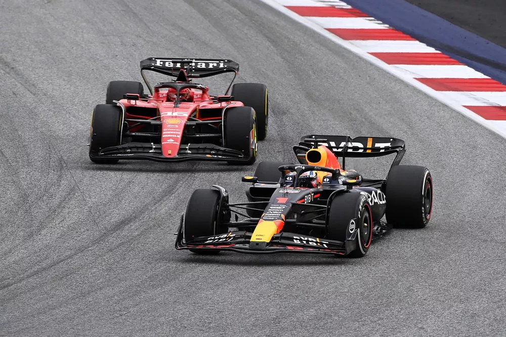 Max Verstappen, Red Bull Racing RB19, Charles Leclerc, Ferrari SF-23