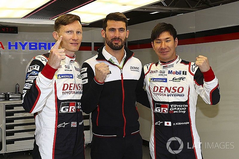 Ganadores de la pole #7 Toyota Gazoo Racing Toyota TS050: Mike Conway, Jose Maria Lopez, Kamui Kobayashi