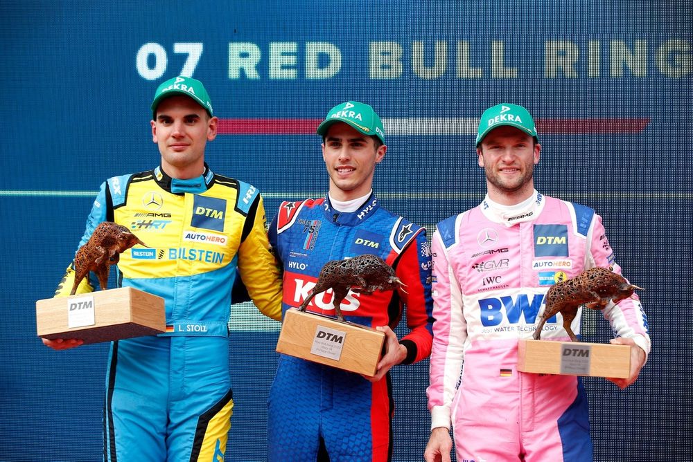 Podium: Race winner Thomas Preining, KuS Team Bernhard, second place Luca Stolz, Mercedes-AMG Team HRT, third place Maro Engel, Mercedes-AMG Team GruppeM Racing
