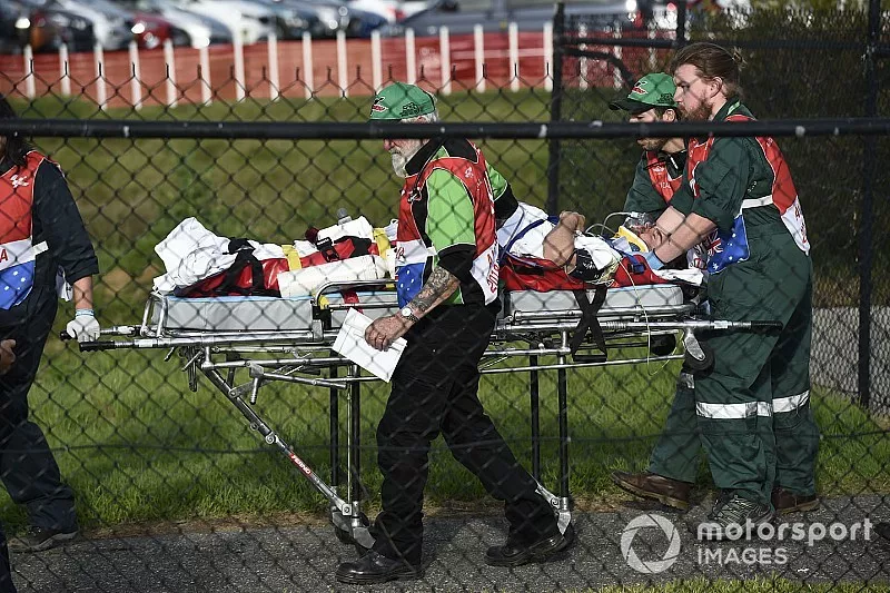 Cal Crutchlow, Team LCR Honda heading to the air ambulance