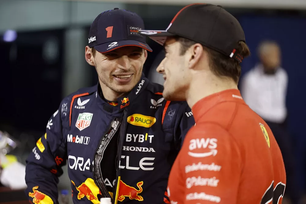 Pole man Max Verstappen, Red Bull Racing, Charles Leclerc, Scuderia Ferrari