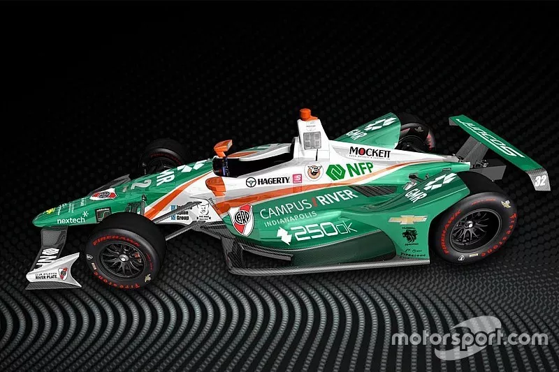 Decoraci&oacute;n del #32 de Juncos Racing, de Kaiser, con el logo de River Plate