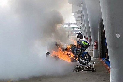 Rins: "Ho fatto il miglior tempo con la moto che aveva preso fuoco"