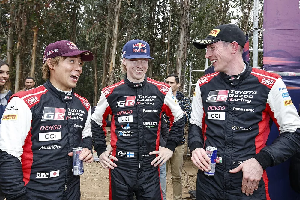 Takamoto Katsuta, Aaron Johnston, Toyota Gazoo Racing WRT NG Toyota GR Yaris Rally1, Kalle Rovanper&auml;, Toyota Gazoo Racing WRT, Elfyn Evans, Toyota Gazoo Racing WRT