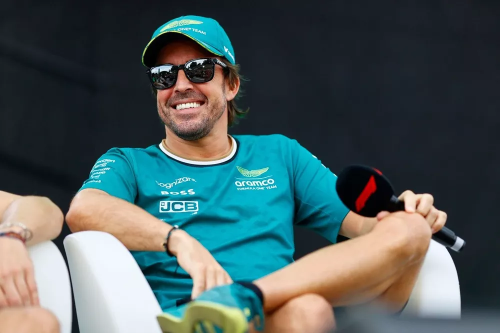 Fernando Alonso, Aston Martin F1 Team, during the fan forum