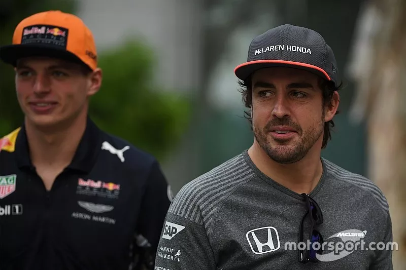 Fernando Alonso, McLaren and Max Verstappen, Red Bull Racing