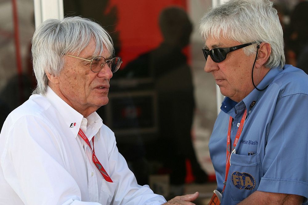 Bernie Ecclestone, President and CEO of Formula One Management and Herbie Blash, FIA Observer