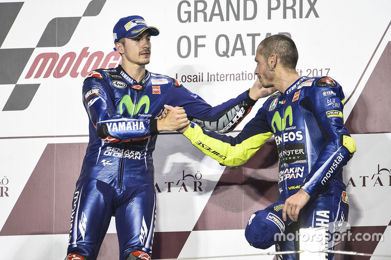 1. Maverick Viñales, Yamaha Factory Racing; 3. Valentino Rossi, Yamaha Factory Racing