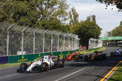 Lance Stroll, Williams, FW40; Jolyon Palmer, Renault Sport F1 Team, RS17; Stoffel Vandoorne, McLaren