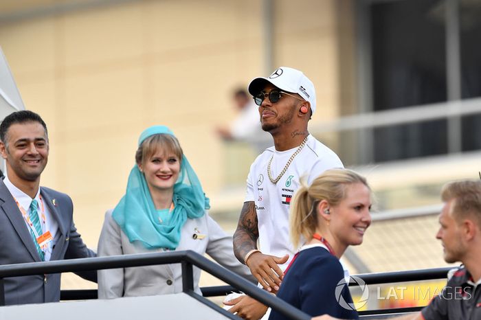 Lewis Hamilton, Mercedes-AMG F1 en el desfile de pilotos