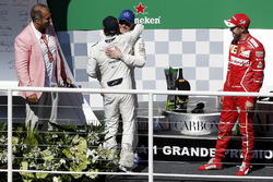 Podium: winner Sebastian Vettel, Ferrari, second place Valtteri Bottas, Mercedes AMG F1, Rubens Barr