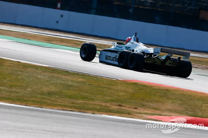 Jenson Button drives a 1982 Williams FW08B