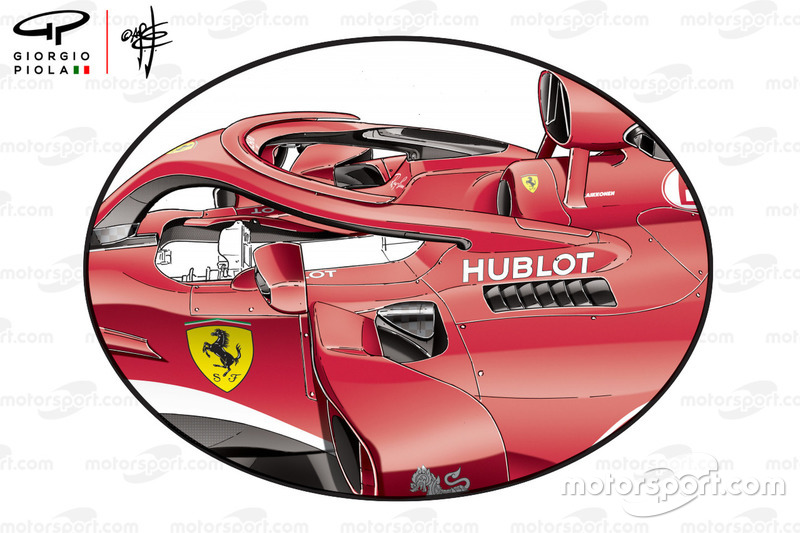 Pontons de la Ferrari SF71H, GP d'Australie