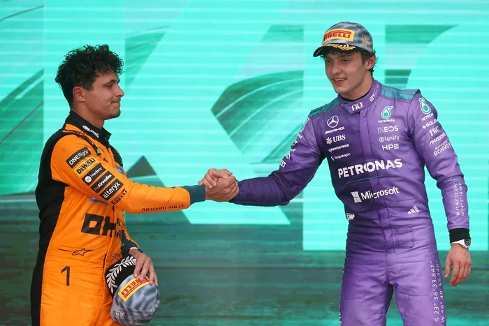 Lando Norris, McLaren; Andrea Kimi Antonelli, Mercedes