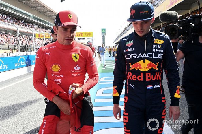 Ganador de la pole, Charles Leclerc, Ferrari, Max Verstappen, Red Bull Racing, habla tras la clasificación 