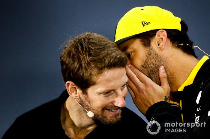 Conferencia de prensa Romain Grosjean, Haas F1 y Daniel Ricciardo, del equipo Renault F1 