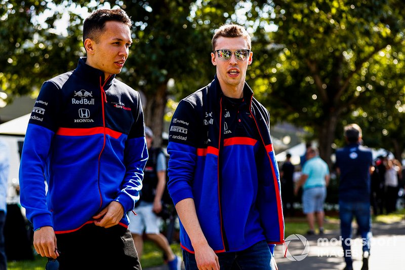 Alexander Albon, Toro Rosso and Daniil Kvyat, Toro Rosso
