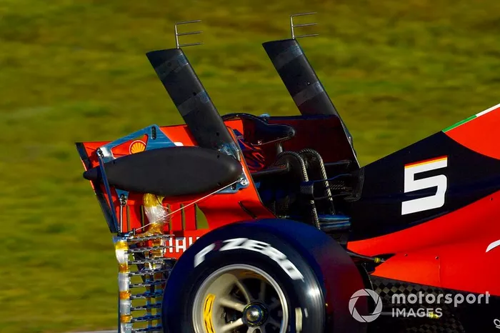 Sebastian Vettel, Ferrari SF90, con dei sensori