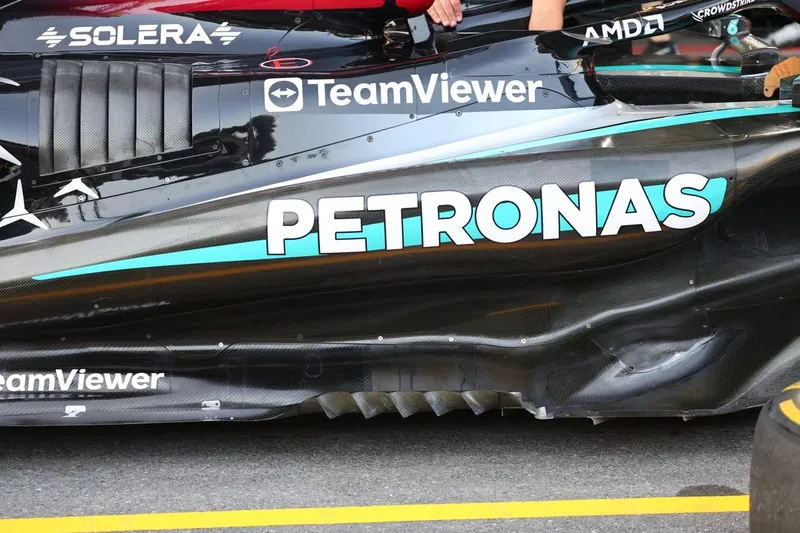 Détail du plancher de la Mercedes W15