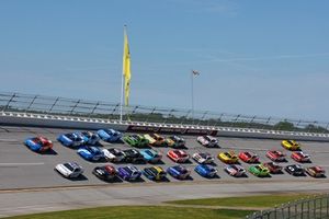 Cole Custer, Haas Factory Team Ford, Bubba Wallace, 23XI Racing Toyota