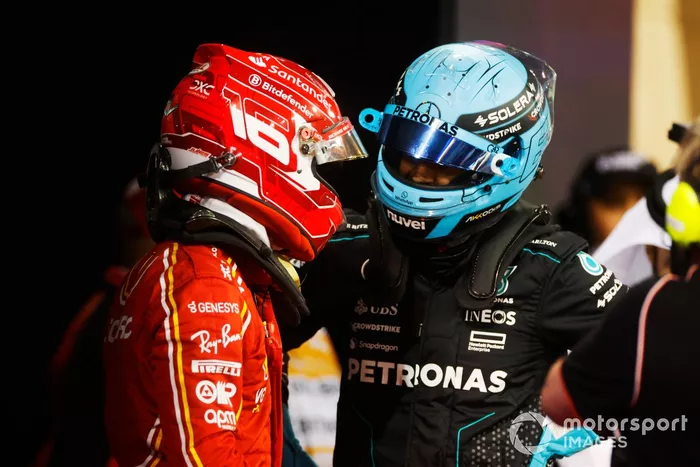 Charles Leclerc, Scuderia Ferrari, George Russell, Mercedes-AMG F1 Team