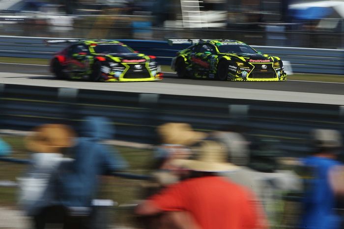 #12 Vasser Sullivan Racing Lexus RC F GT3: Jack Hawksworth, Parker Thompson, Frankie Montecalvo, #14 Vasser Sullivan Racing Lexus RC F GT3: Aaron Telitz, Kyle Kirkwood, Jose Maria Lopez