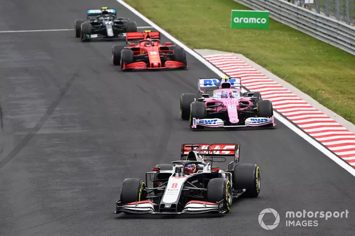 Romain Grosjean, Haas VF-20, Lance Stroll, Racing Point RP20, Charles Leclerc, Ferrari SF1000, Valtteri Bottas, Mercedes F1 W11