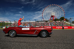 Sebastian Vettel, Ferrari tijdens de rijdersparade