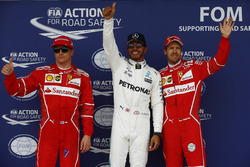 Володар поулу Льюіс Хемілтон, Mercedes AMG F1, Кімі Райкконен, Себастьян Феттель, Ferrari