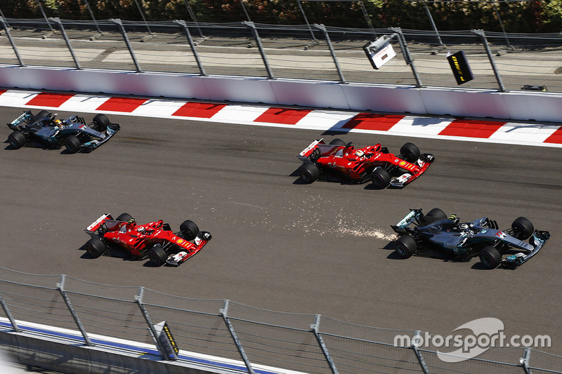 Valtteri Bottas, Sebastian Vettel, Kimi Raikkonen y Lewis Hamilton
