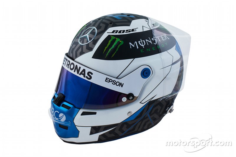 Il casco di Valtteri Bottas, Mercedes-AMG Petronas