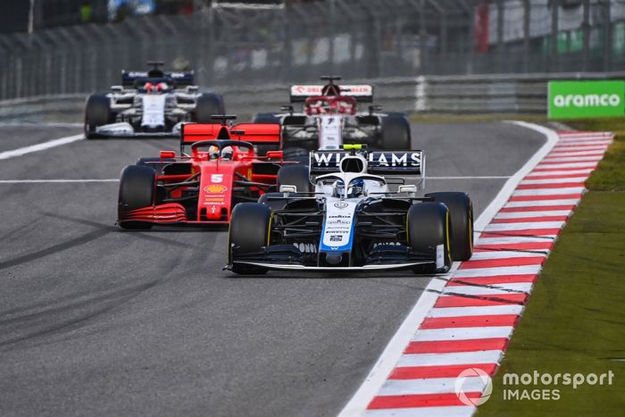 Nicholas Latifi, Williams FW43, Sebastian Vettel, Ferrari SF1000, Kimi Raikkonen, Alfa Romeo Racing C39, Daniil Kvyat, AlphaTauri AT01