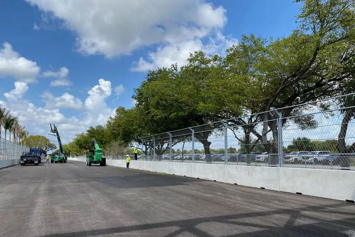Aspectos de la construcción de la pista para el GP de Miami