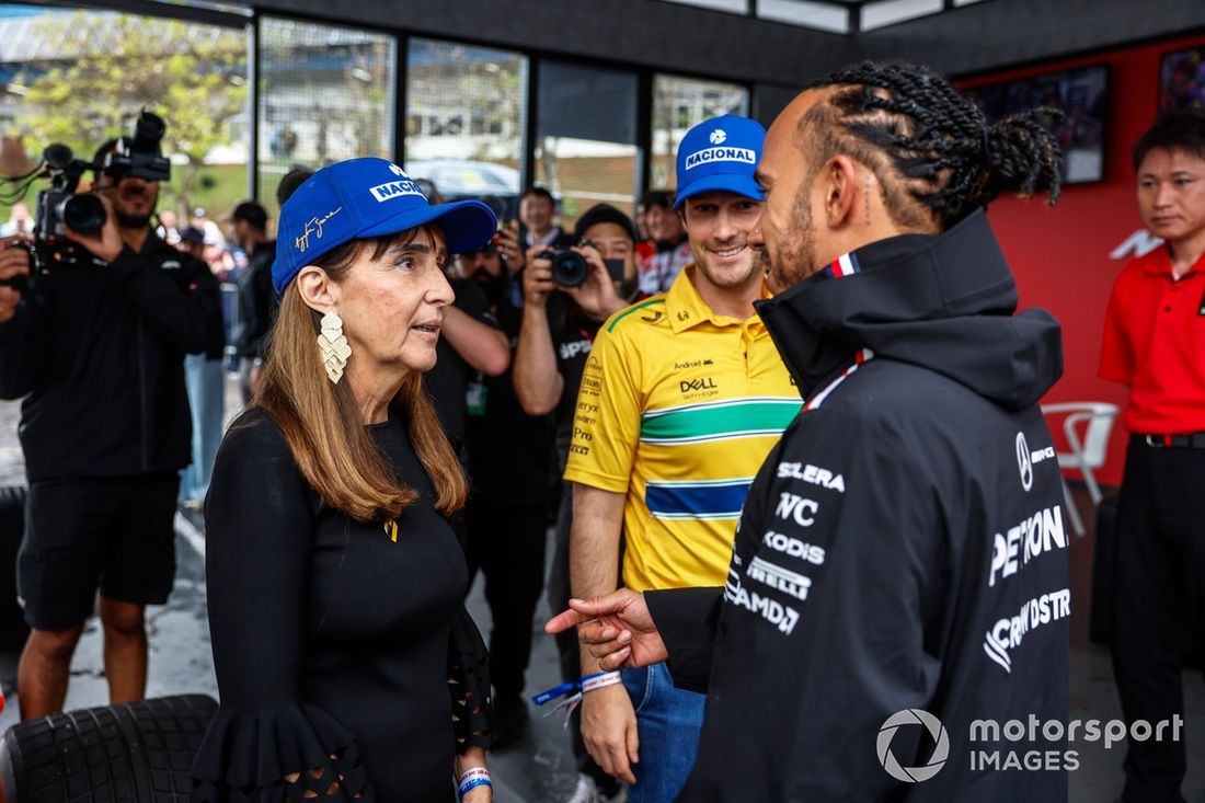 Lewis Hamilton, Viviane Senna, hermana de Ayrton Senna, Bruno Senna, sobrino de Ayrton Senna